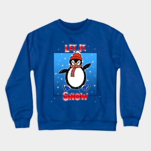 Let It Snow Christmas Penguin Funny Art Crewneck Sweatshirt